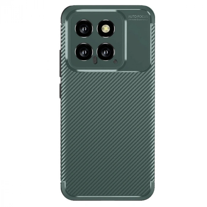 Mey İthalat®   Mi 14T Kılıf Auto Focus Karbon Kapak - Koyu Yeşil