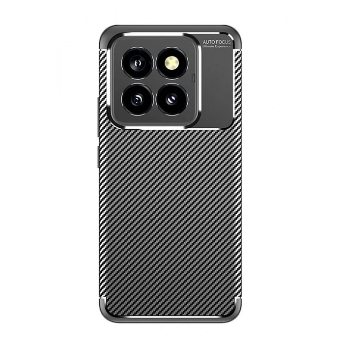 Mey İthalat®   Mi 14T Pro Kılıf Auto Focus Karbon Kapak - Siyah