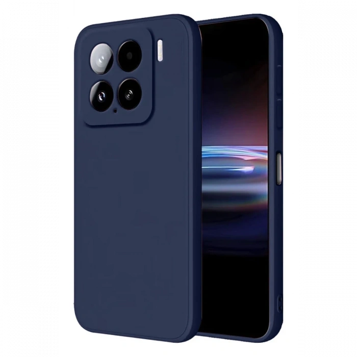 Mey İthalat®   Mi 15 Pro Kılıf Nano içi Kadife Silikon - Lacivert