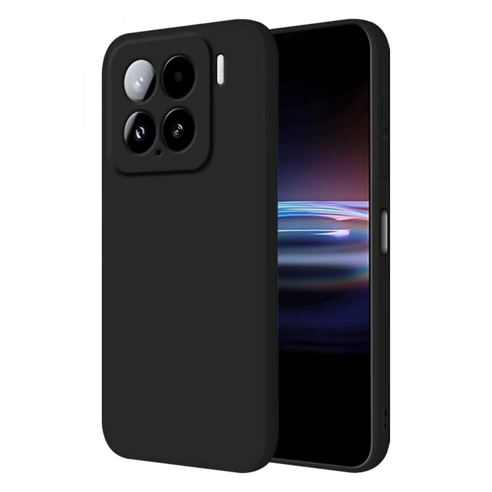 Mey İthalat®   Mi 15 Pro Kılıf Nano içi Kadife Silikon - Siyah