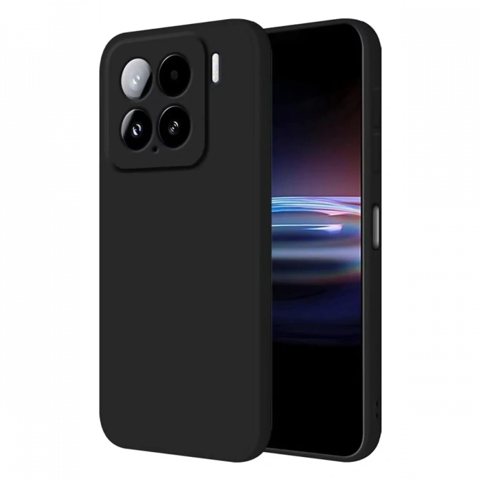 Mey İthalat®   Mi 15 Pro Kılıf Nano içi Kadife Silikon - Siyah
