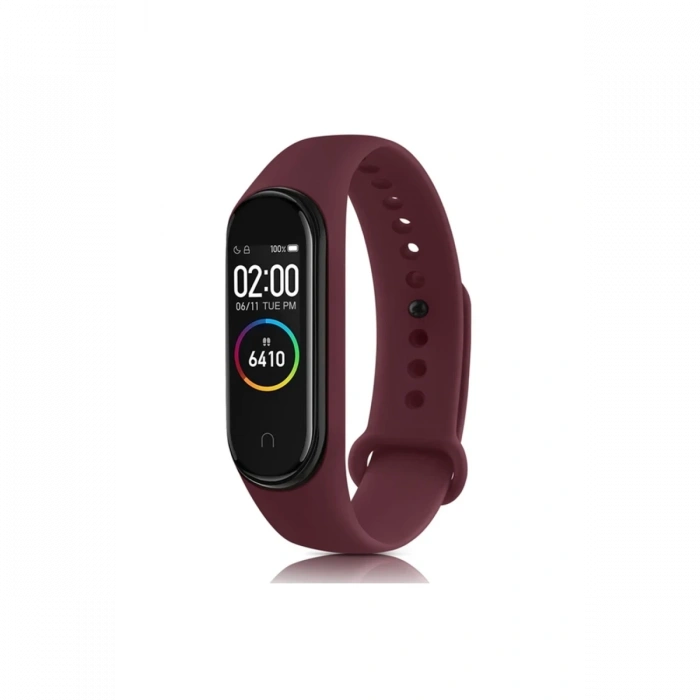 Mey İthalat®   Mi Band 4 Klasik Kordon - Mürdüm