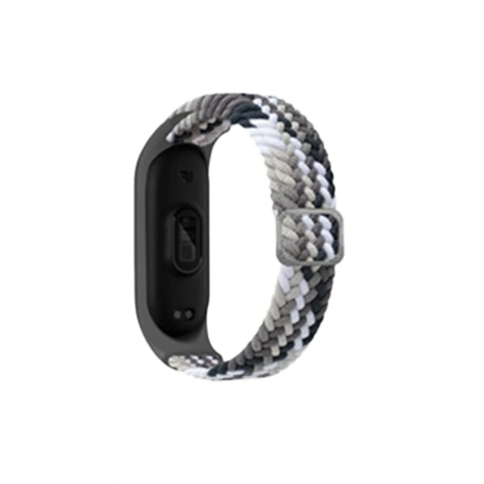 Mey İthalat®   Mi Band 4 Star Kordon - Gri-Siyah