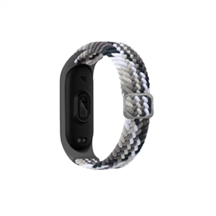 Mey İthalat®   Mi Band 4 Star Kordon - Gri-Siyah