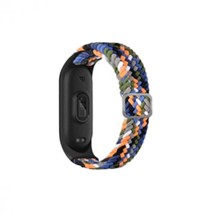 Mey İthalat®   Mi Band 7 Star Kordon - Gri-Turuncu