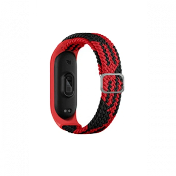Mey İthalat®   Mi Band 7 Star Kordon - Kırmızı-Siyah