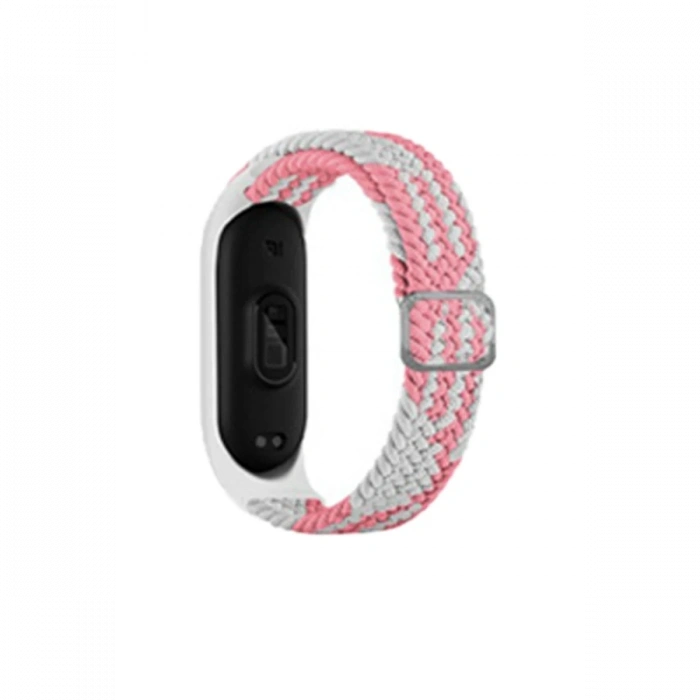 Mey İthalat®   Mi Band 7 Star Kordon - Pembe-Beyaz