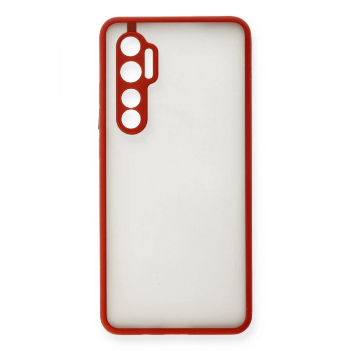 Mey İthalat®   Mi Note 10 Lite Kılıf Montreal Silikon Kapak - Kırmızı