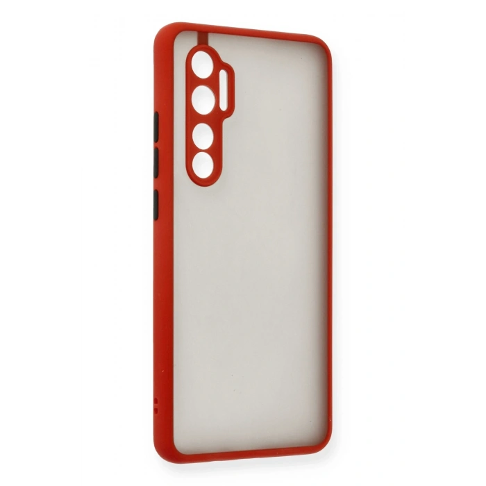 Mey İthalat®   Mi Note 10 Lite Kılıf Montreal Silikon Kapak - Kırmızı