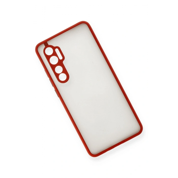 Mey İthalat®   Mi Note 10 Lite Kılıf Montreal Silikon Kapak - Kırmızı