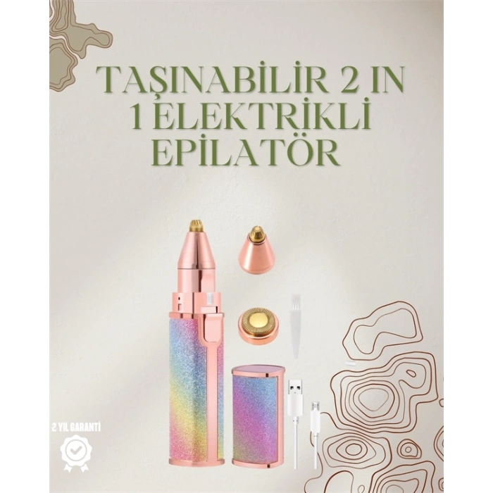 Mey İthalat® Mini Elektrikli Epilatör Cihazı – USB Şarjlı, Acısız Yüz ve Kaş Bakım Aleti