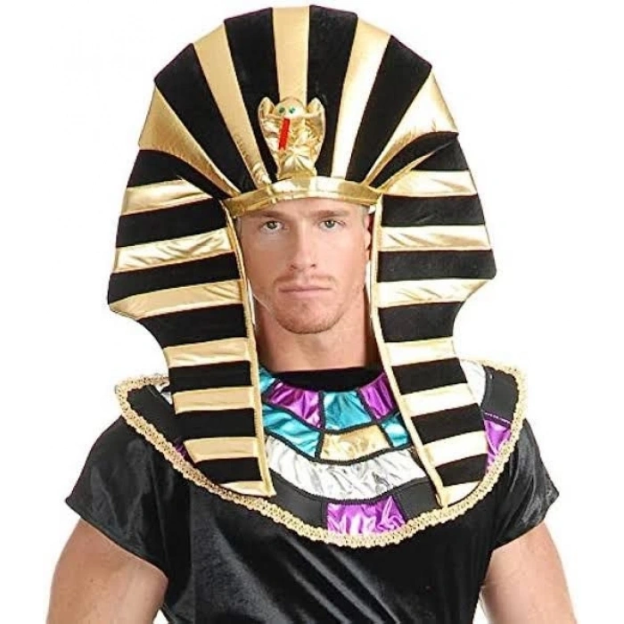 Mey İthalat® Mısırlı Tutankamon Şapkası Kobra Yılan Figürlü