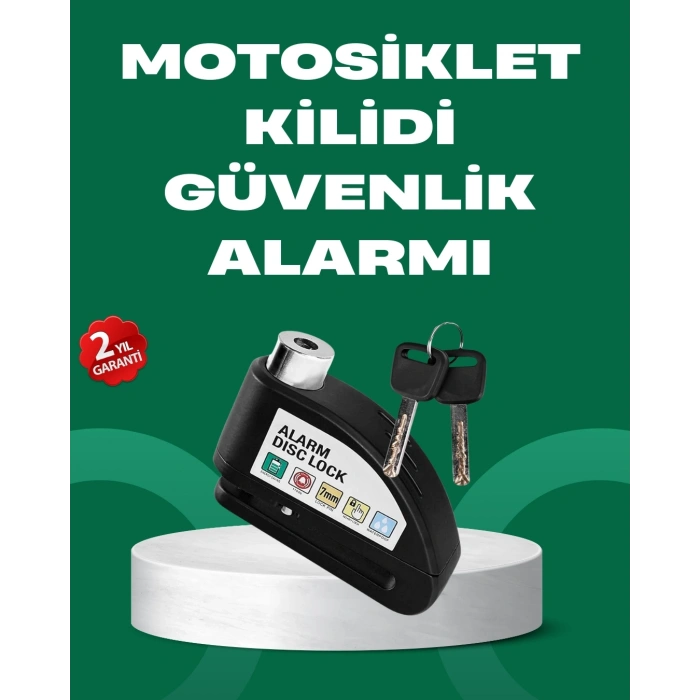 Mey İthalat® Motosiklet Scooter Bisiklet Tekerlek Disk Kilidi Alarmlı Güvenlik