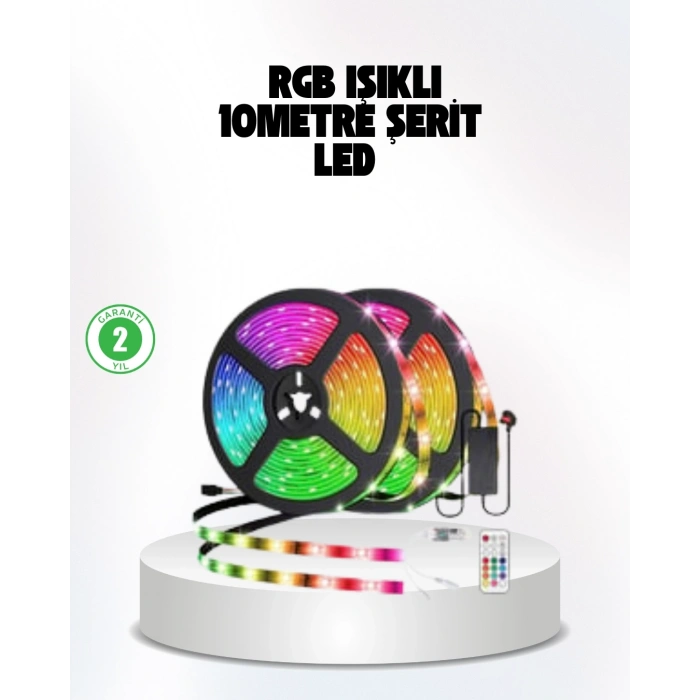 Mey İthalat® Müziğe Duyarlı Renkli Smart Şerit LED Işık USB Bağlantılı Ambiyans Aydınlatma