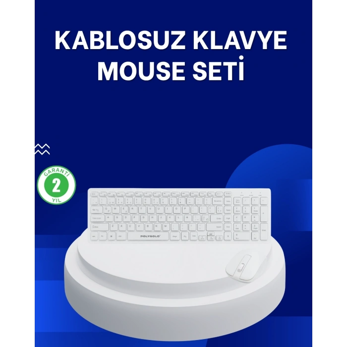 Mey İthalat® Ofis ve Ev Kullanımı İçin Kablosuz Klavye Fare Seti - Ergonomik ve Pratik