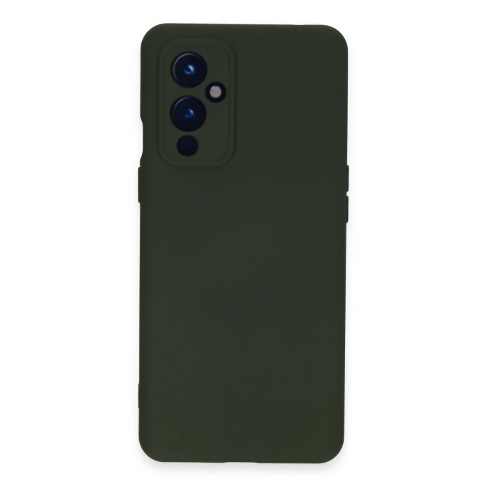 Mey İthalat®  One Plus 9 Kılıf Nano içi Kadife Silikon - Koyu Yeşil