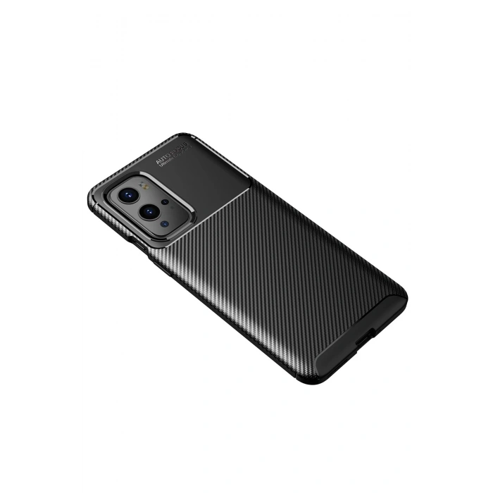 Mey İthalat®  One Plus 9 Pro Kılıf Auto Focus Karbon Kapak - Siyah