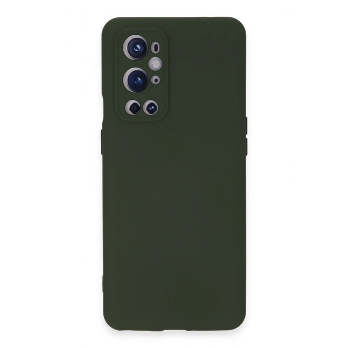 Mey İthalat®  One Plus 9 Pro Kılıf Nano içi Kadife Silikon - Koyu Yeşil