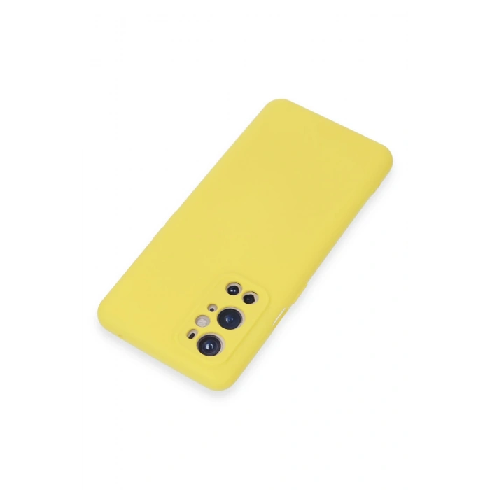 Mey İthalat®  One Plus 9 Pro Kılıf Nano içi Kadife Silikon - Sarı