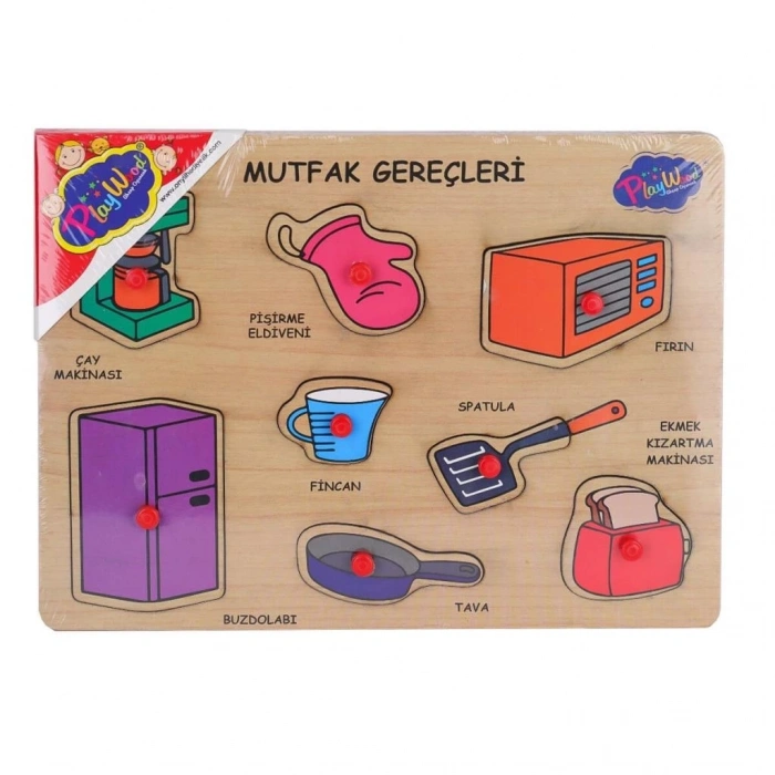 Mey İthalat® ONY-168-169 Ahşap Tutmalı Mutfak Gereçleri - Oyuncak
