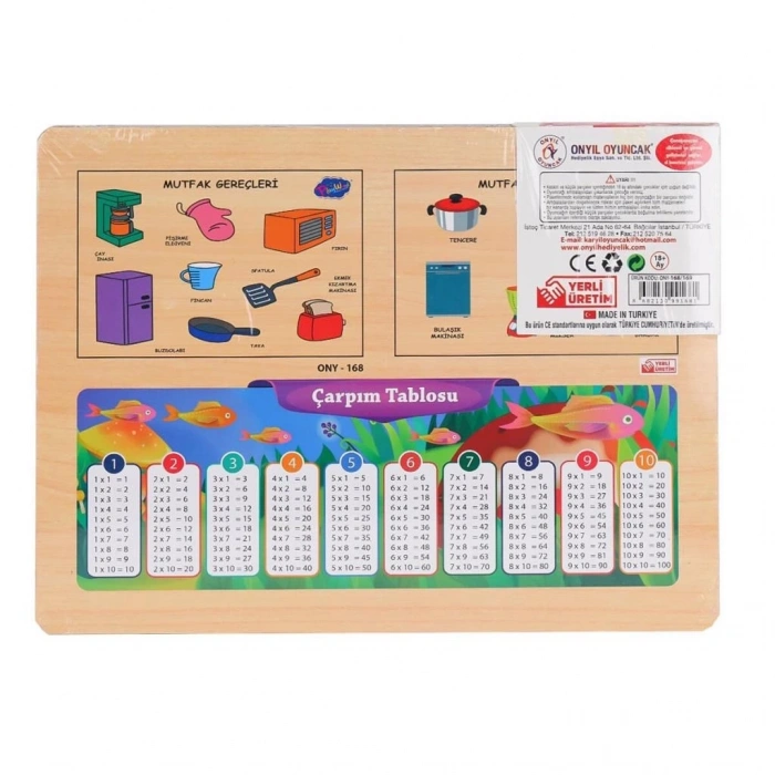 Mey İthalat® ONY-168-169 Ahşap Tutmalı Mutfak Gereçleri - Oyuncak