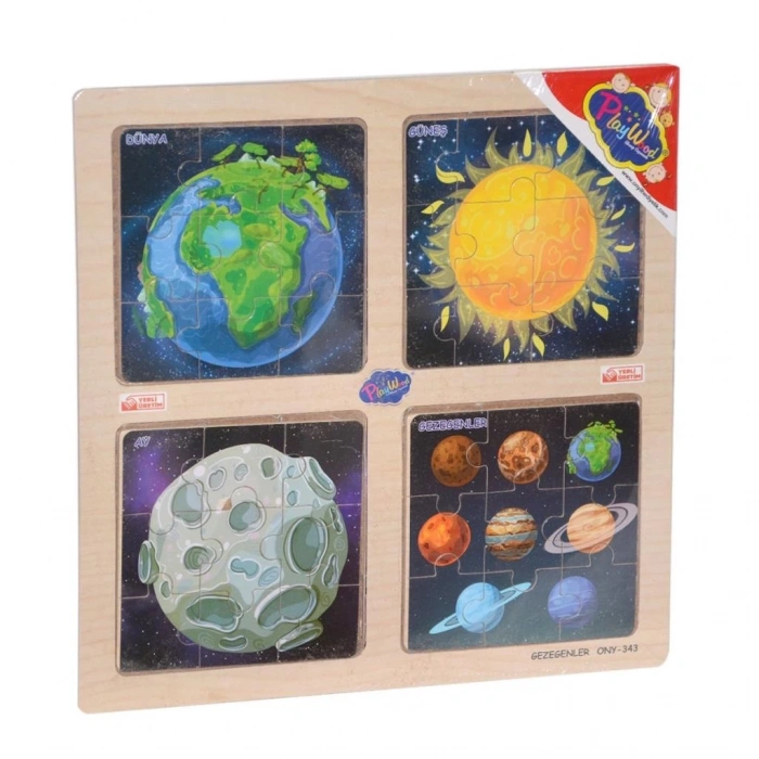 Mey İthalat® ONY-343/344/345/346 Ahşap Eğitici 4lü Puzzle -Onyıl