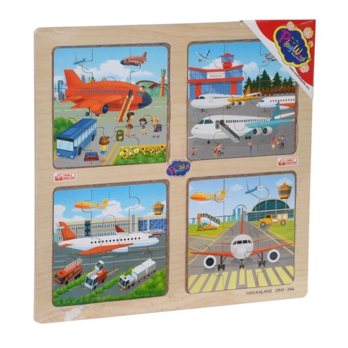 Mey İthalat® ONY-343/344/345/346 Ahşap Eğitici 4lü Puzzle -Onyıl