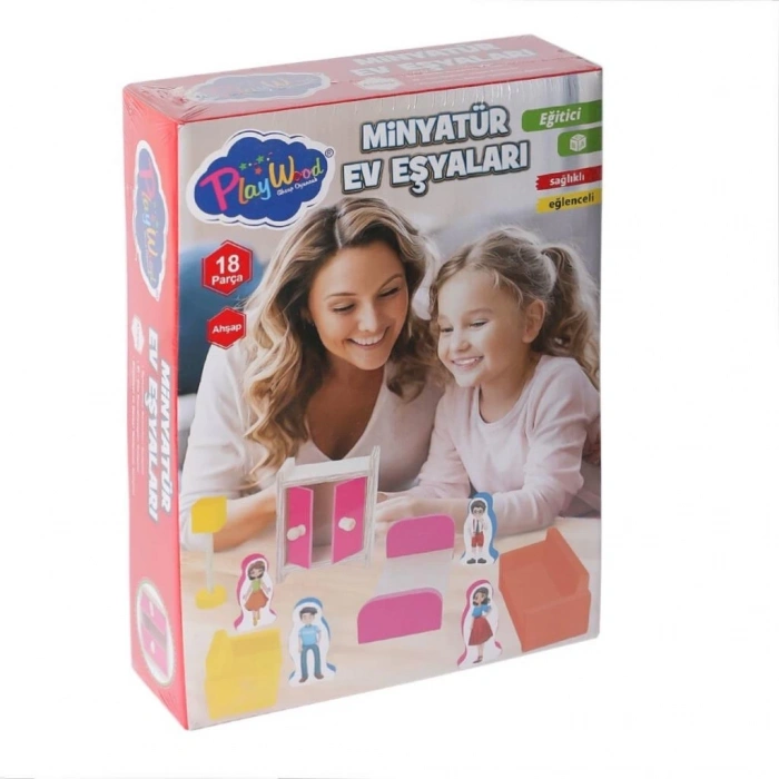 Mey İthalat® ONY-407 Ahşap Minyatür Ev Eşyaları -Oyuncak