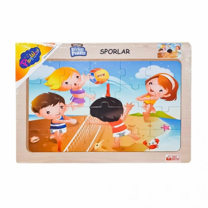 Mey İthalat® ONY-85-86-87-88 Ahşap Eğitici Puzzle Sporlar -Onyıl