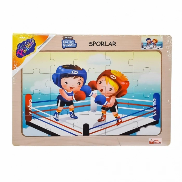 Mey İthalat® ONY-85-86-87-88 Ahşap Eğitici Puzzle Sporlar -Onyıl