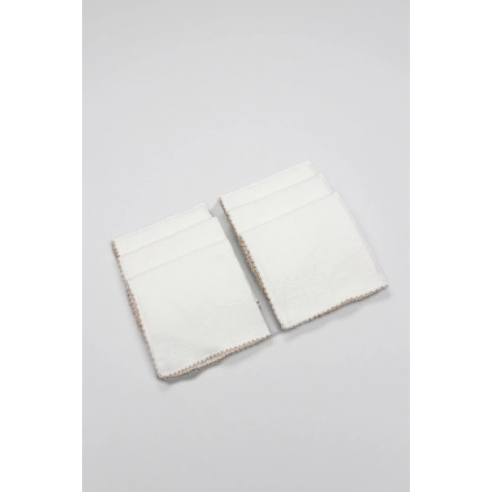 Mey İthalat®   Organik 28x28 6Lı Havlu Mendil 90105 Ekru