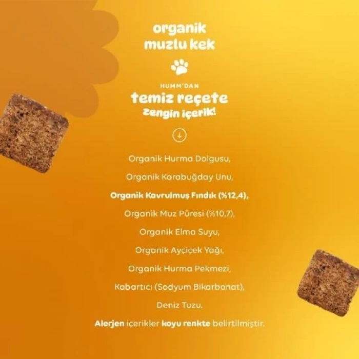Mey İthalat® Organik Glutensiz Vegan Muzlu Kek 30 Gr