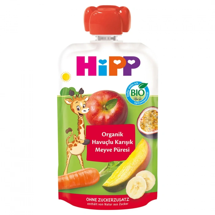 Mey İthalat®   Organik Havuçlu Karışık Meyve Püresi 100 Gr
