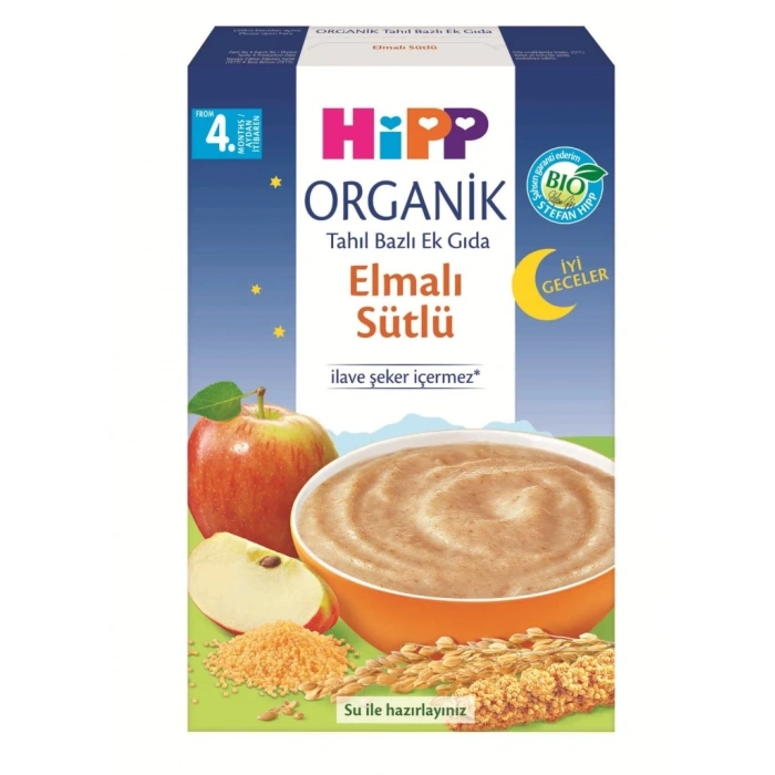 Mey İthalat® Organik İyi Geceler Elmalı Sütlü Tahıl Bazlı Ek Gıda 250 Gr