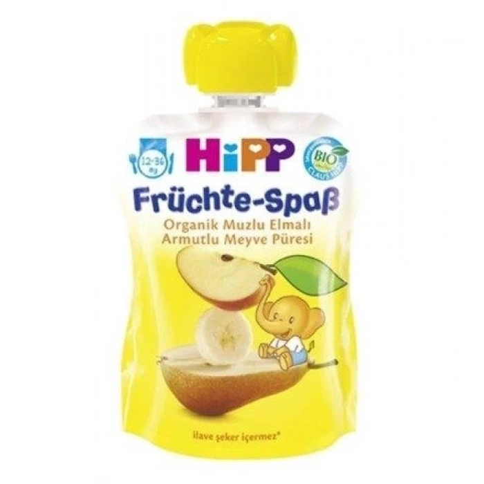 Mey İthalat®   Organik Muzlu Elmalı Armutlu Meyve Püresi 100 Gr