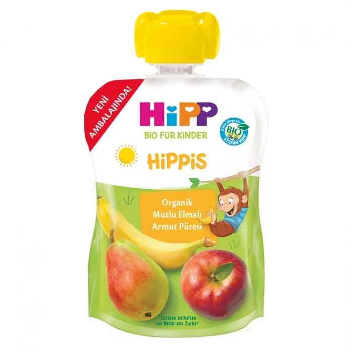 Mey İthalat®   Organik Muzlu Elmalı Armutlu Meyve Püresi 100 Gr