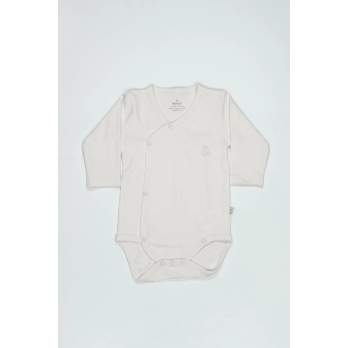 Mey İthalat®   Organik Natural Basic Style Kruvaze Uzun Kol Body BS17102 Ekru