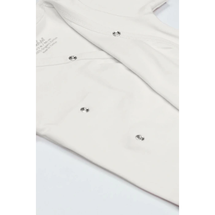 Mey İthalat®   Organik Natural Basic Style Kruvaze Uzun Kol Body BS17102 Ekru