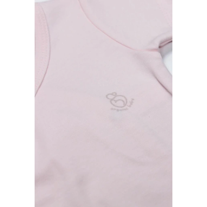 Mey İthalat®   Organik Natural Basic Style Kruvaze Uzun Kol Body BS17102 Pembe