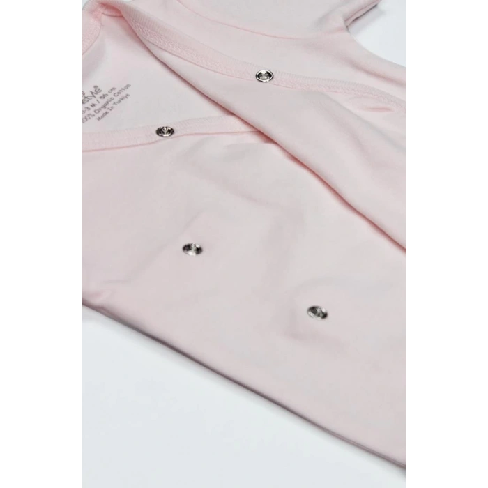 Mey İthalat®   Organik Natural Basic Style Kruvaze Uzun Kol Body BS17102 Pembe