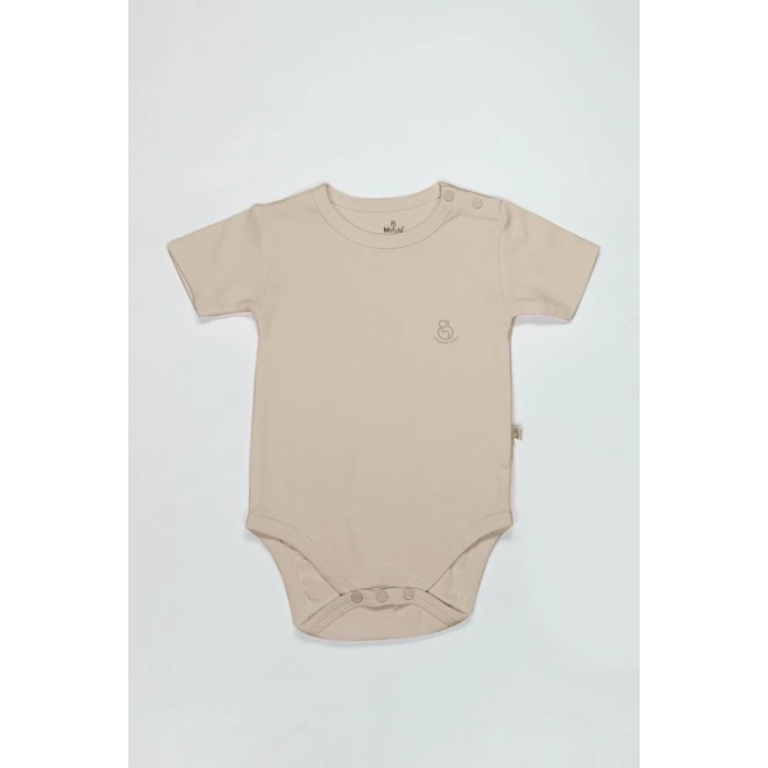 Mey İthalat®   Organik Natural Basic Style Yarım Kol Body BS17103 Bej
