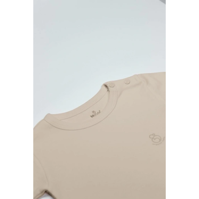 Mey İthalat®   Organik Natural Basic Style Yarım Kol Body BS17103 Bej