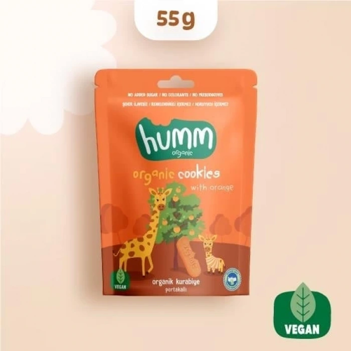 Mey İthalat® Organik Vegan Portakallı Kurabiye 55 Gr