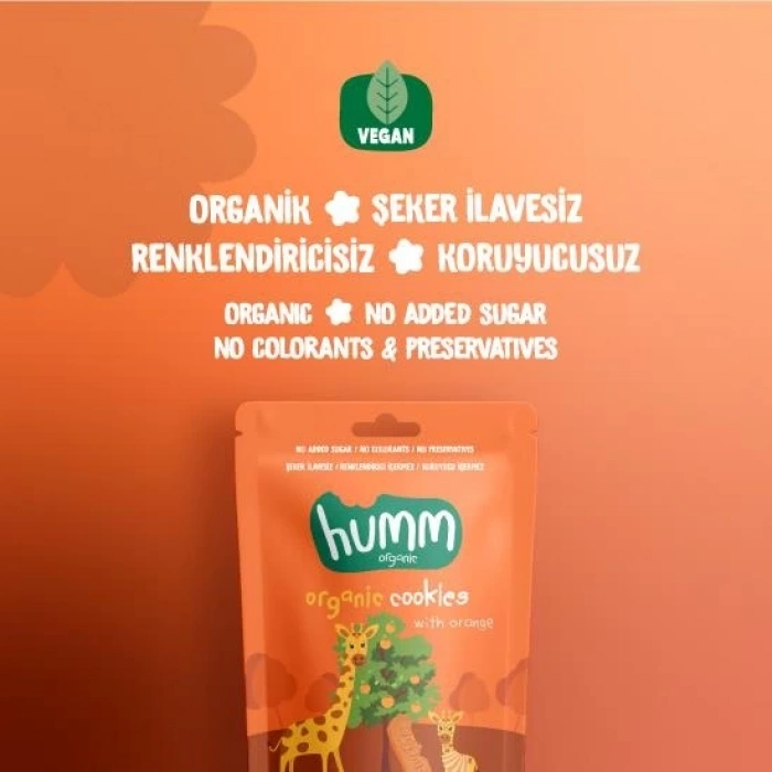 Mey İthalat® Organik Vegan Portakallı Kurabiye 55 Gr