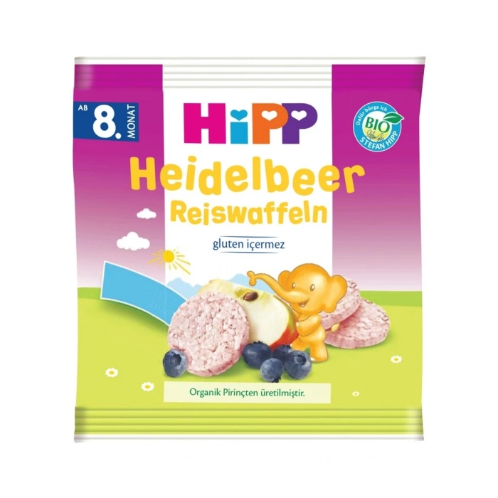Mey İthalat®   Organik Yabanmersinli Pirinçli Bebek Gofreti 30 Gr