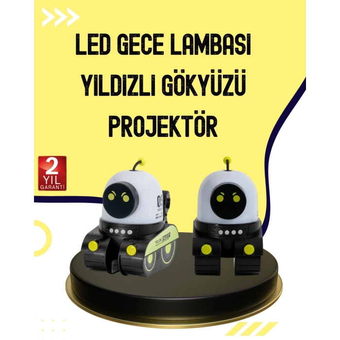 Mey İthalat® Otomatik Döner Slaytlı Üç Parlaklık Ayarlı Projektör Lamba