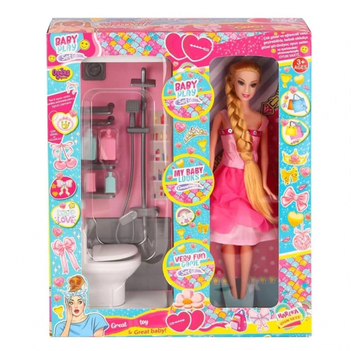 Mey İthalat® OYD-02387 Bebek ve Banyo Oyun Seti - Oyuncak