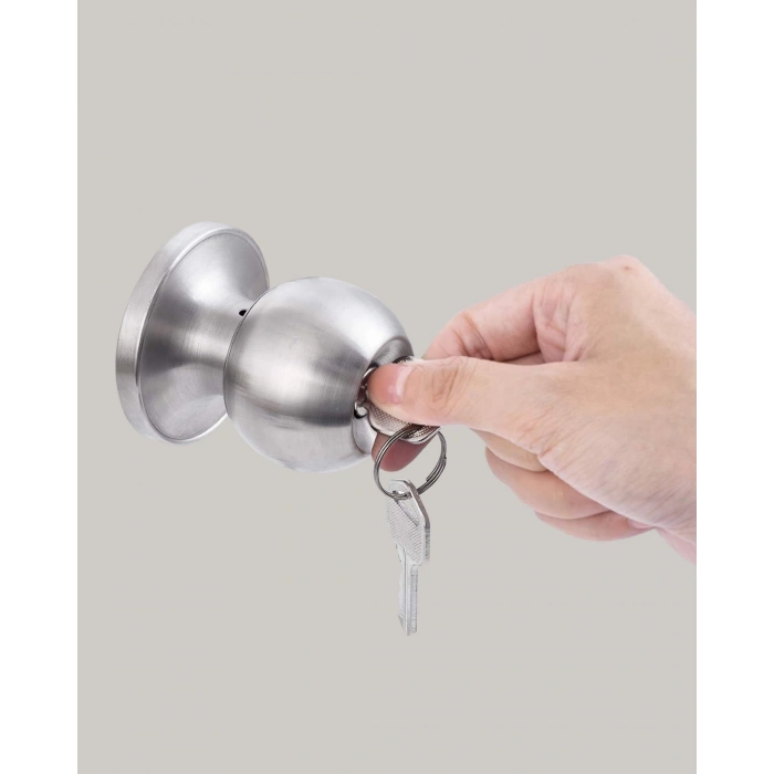 Mey İthalat® Paslanmaz Çelik Dayanıklı Topuzlu Kapı Kilidi