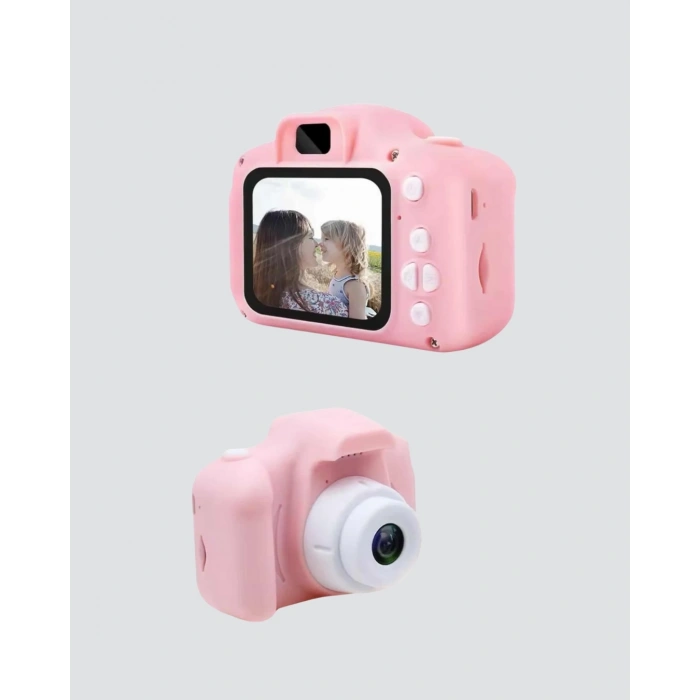 Mey İthalat® Pembe Mini 1080p HD Çocuk Kamera – 8MP, Video Kaydı,TF Kart Destekli