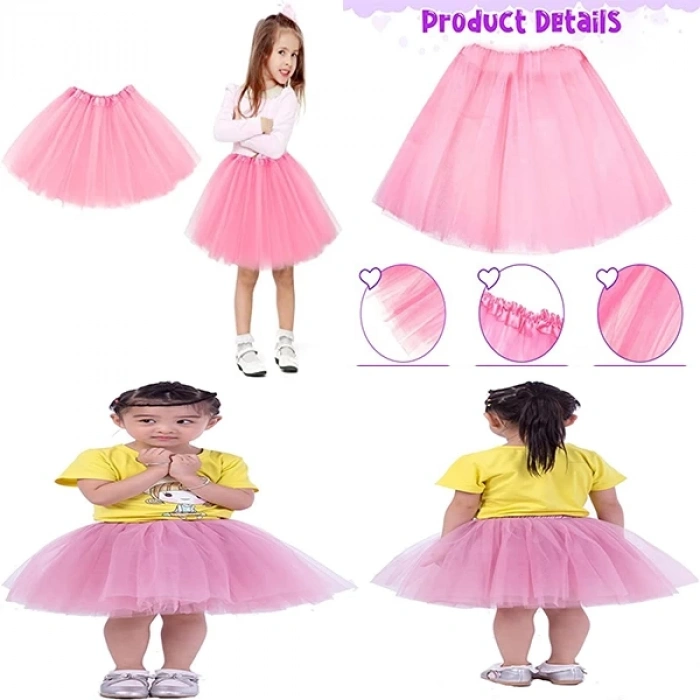 Mey İthalat® Pembe Renk Tütü Etek Bale Eteği Gösteri Eteği Çocuk Bebek Boy